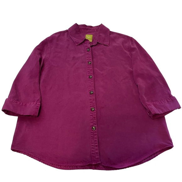 Pulp Magenta Button Down Tencel Shirt XL | Soft Lightweight Long Sleeve Top - Picture 1 of 6